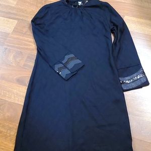 GuglielMinotti black coctail sneath long sleeves midi dress Medium